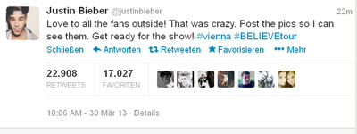 Bieber Twitter aus Wien