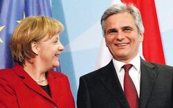 Merkel siegt mit 40%, Faymann mit 27%