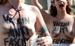 Nackter Protest gegen Rechte in Frankreich