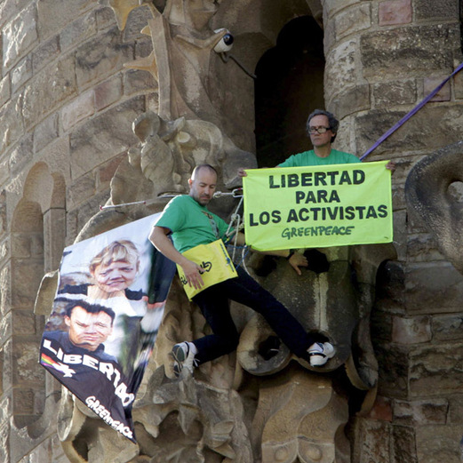 Greenpeace-Aktivisten in Barcelona