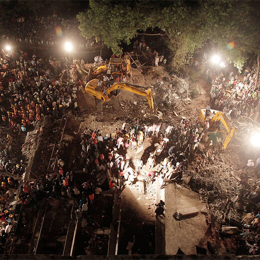Haus in Mumbai eingestürzt 