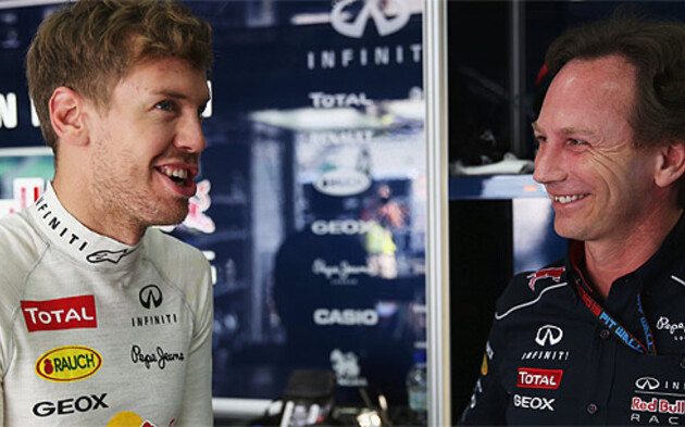 Sebastian Vettel; Christian Horner 
